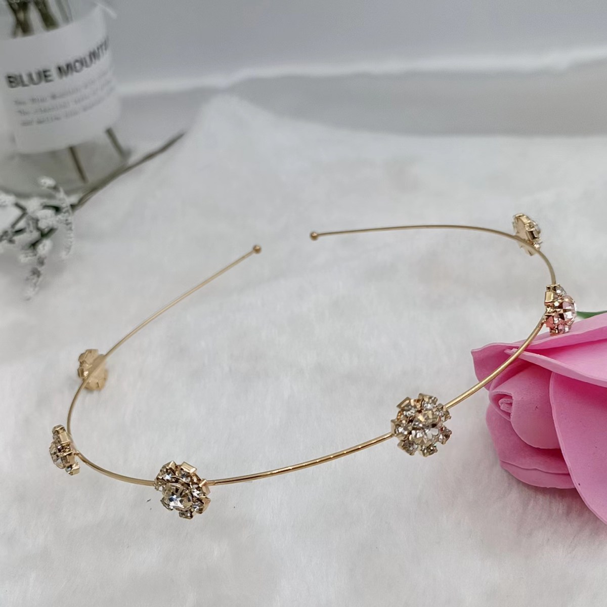 (image for) Wavy metal headband with decorative metal accents
