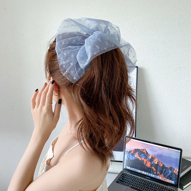 (image for) Large dotted tulle scrunchie