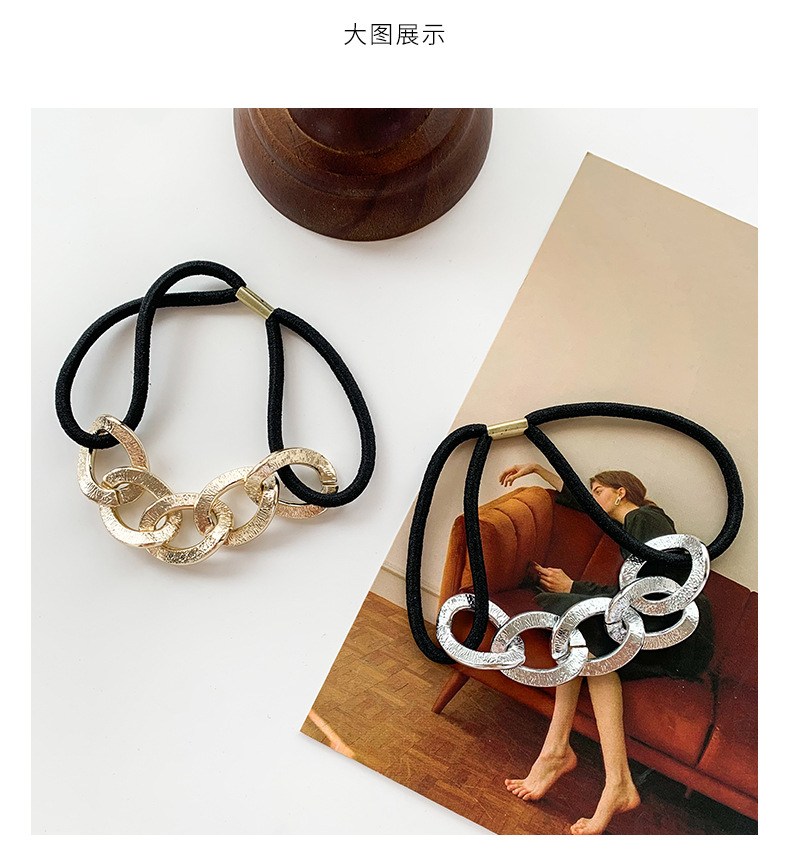 (image for) Elastic hair tie with textured chain detail