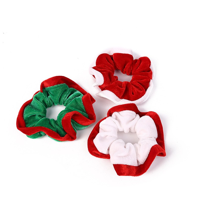 Scrunchie fruncido bicolor con borde brillante (imagen de) Scrunchie fruncido bicolor con borde brillante