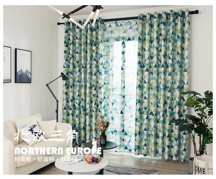 (image for) Geometric Triangle Curtain with Eyelet Header