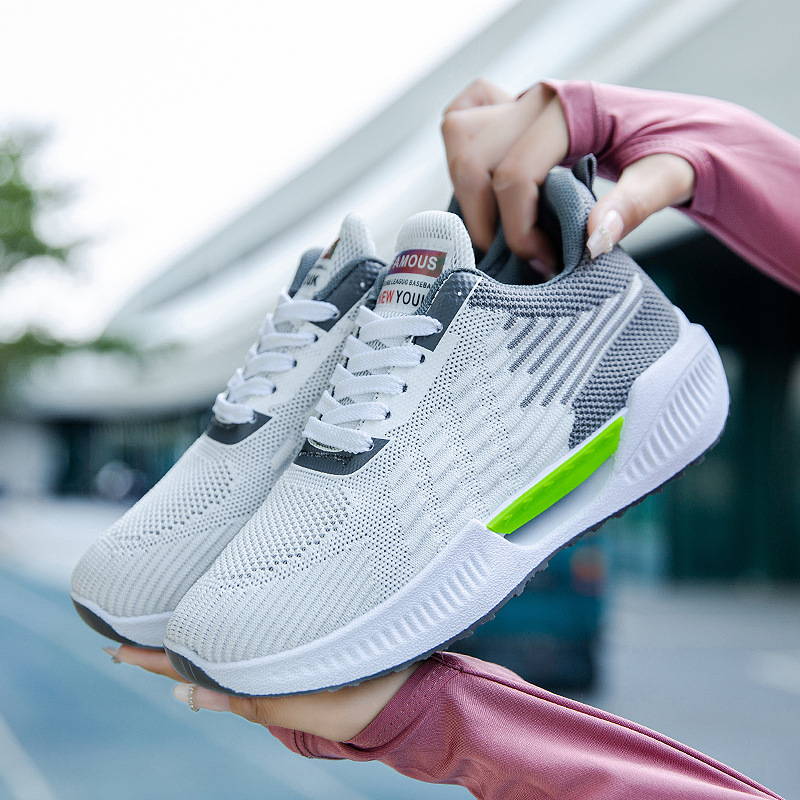 (image for) Knit Athletic Sneaker with Elevated Sole and Neon Accent