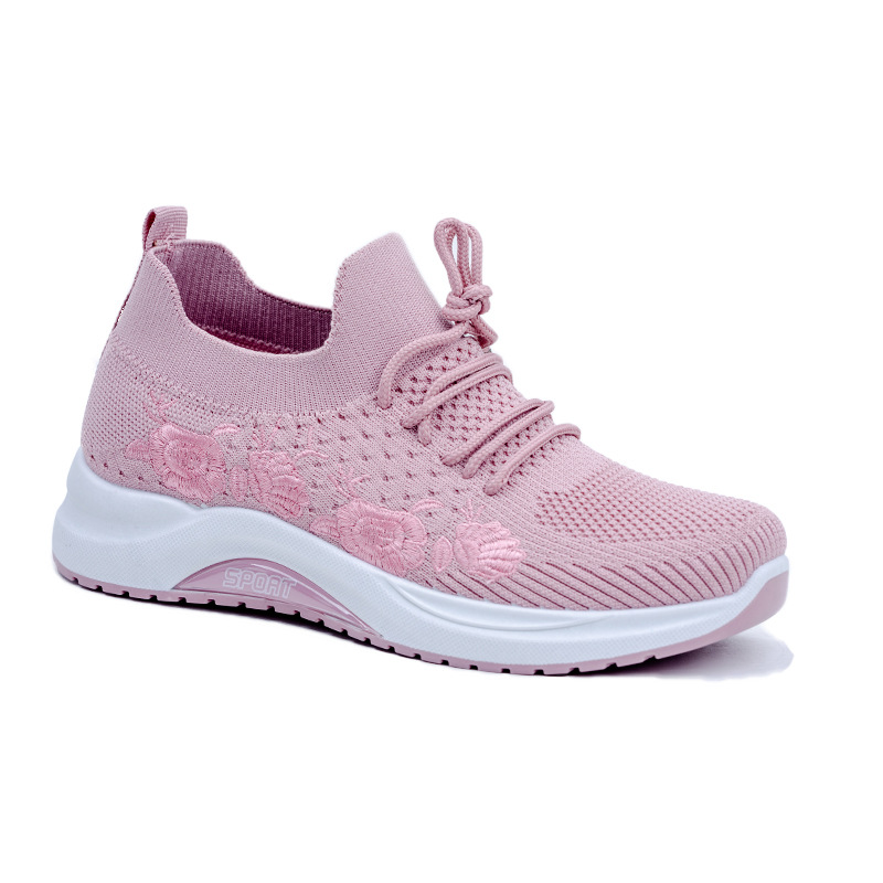 (imagen de) Zapatilla deportiva knit con bordado floral y suela plataforma