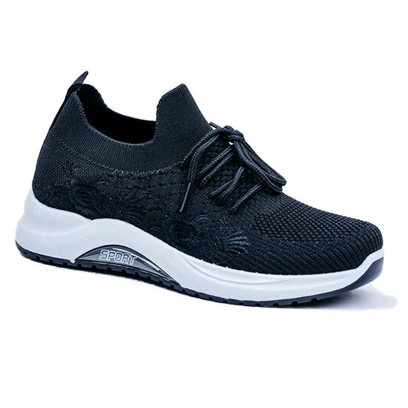 (imagen de) Zapatilla deportiva knit con bordado floral y suela plataforma
