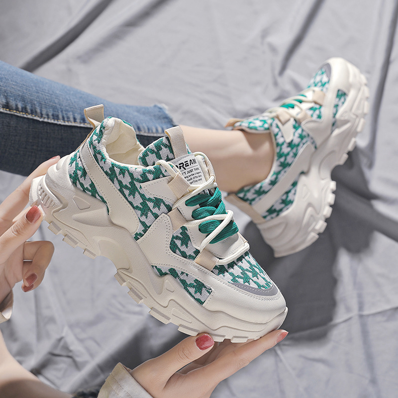 (image for) Chunky houndstooth sneakers with track sole