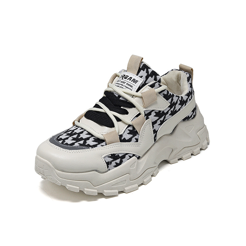(image for) Chunky houndstooth sneakers with track sole