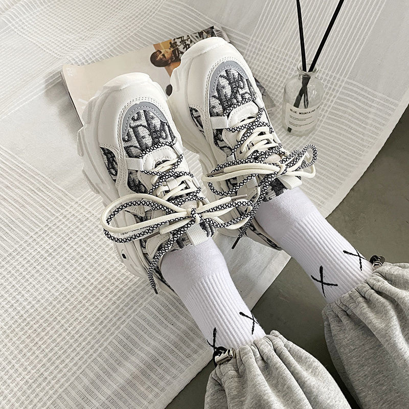 (image for) Chunky sneakers with graphic panels and platform sole