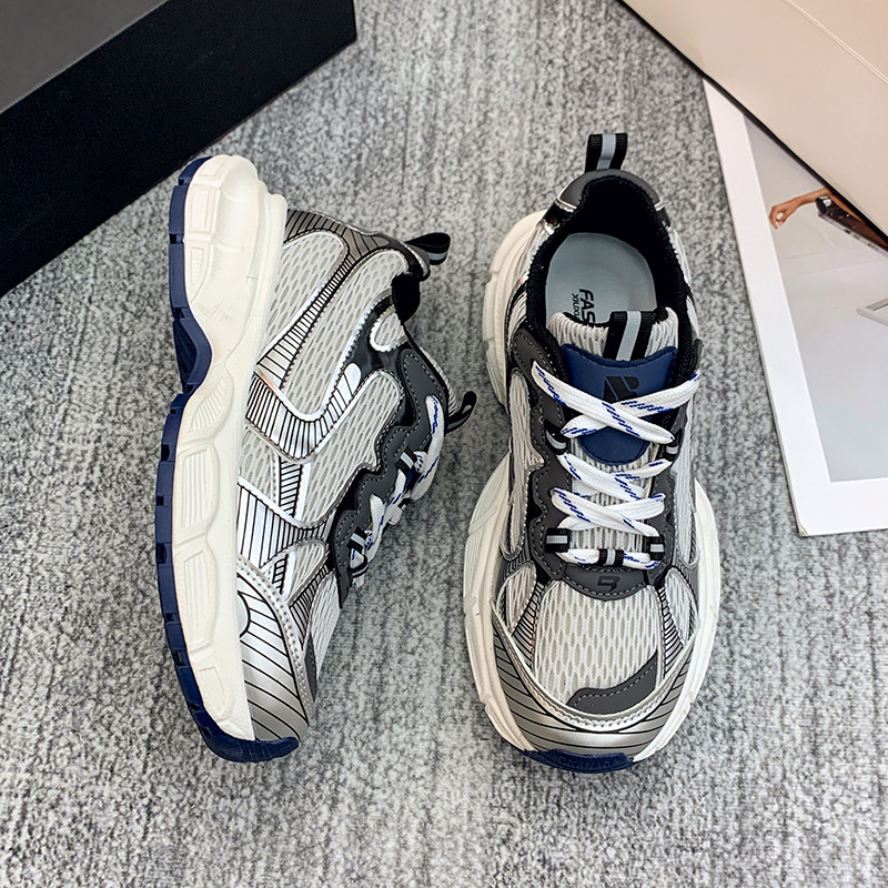 (image for) Chunky mesh sneakers with layered panels