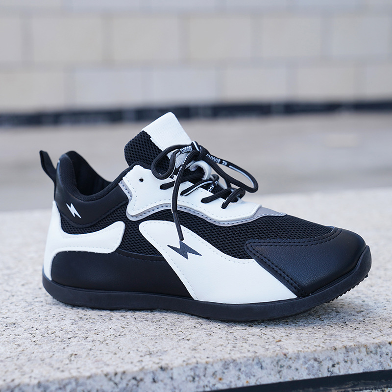 (image for) Low-top sneaker with lightning detail and mixed finish