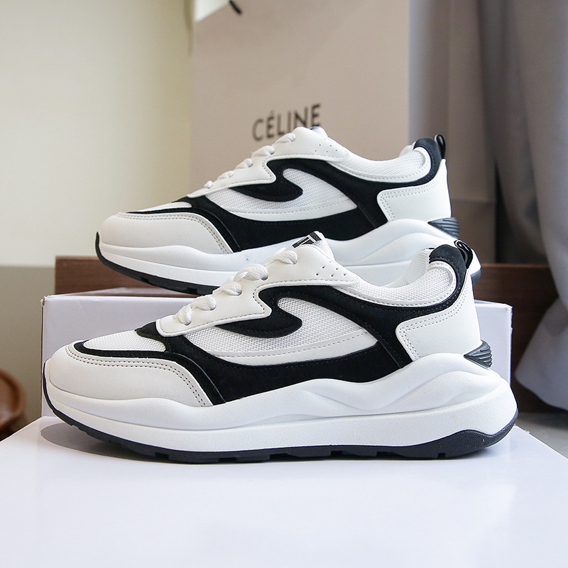 (image for) Chunky sneakers with wavy side panel and layered finish