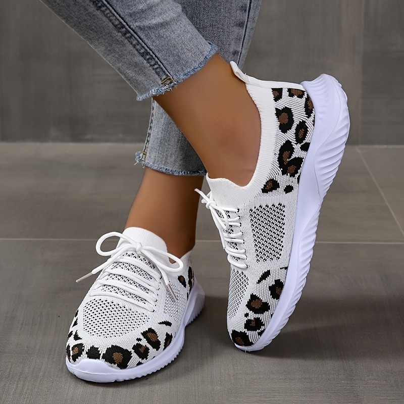 (imagen de) Zapatilla deportiva con estampado animal y tejido knit