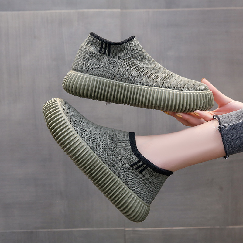 (imagen de) Zapatilla slip-on tipo calcetín con suela acanalada
