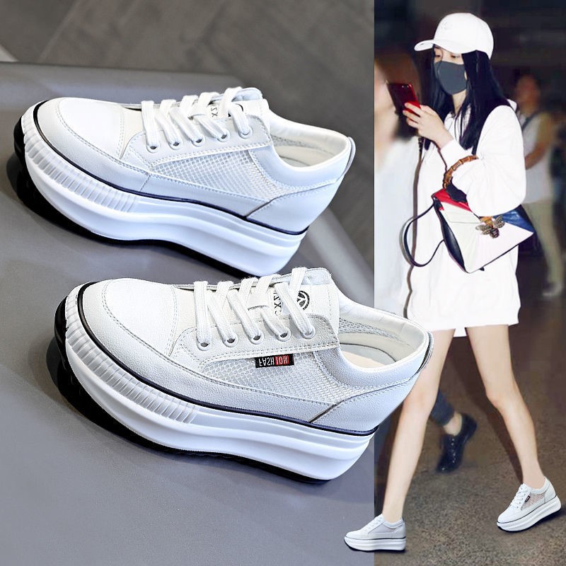 Zapatilla plataforma con malla y suela gruesa (imagen de) Zapatilla plataforma con malla y suela gruesa