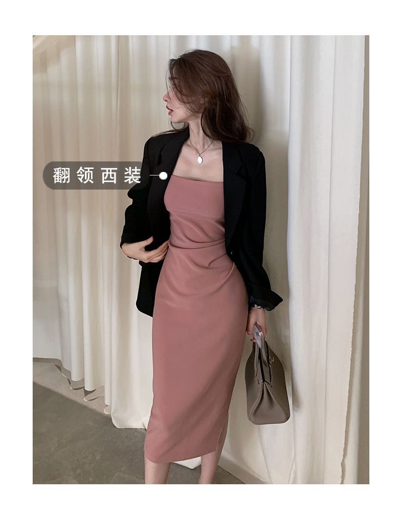 (image for) Summer midi bodycon dress with thin straps