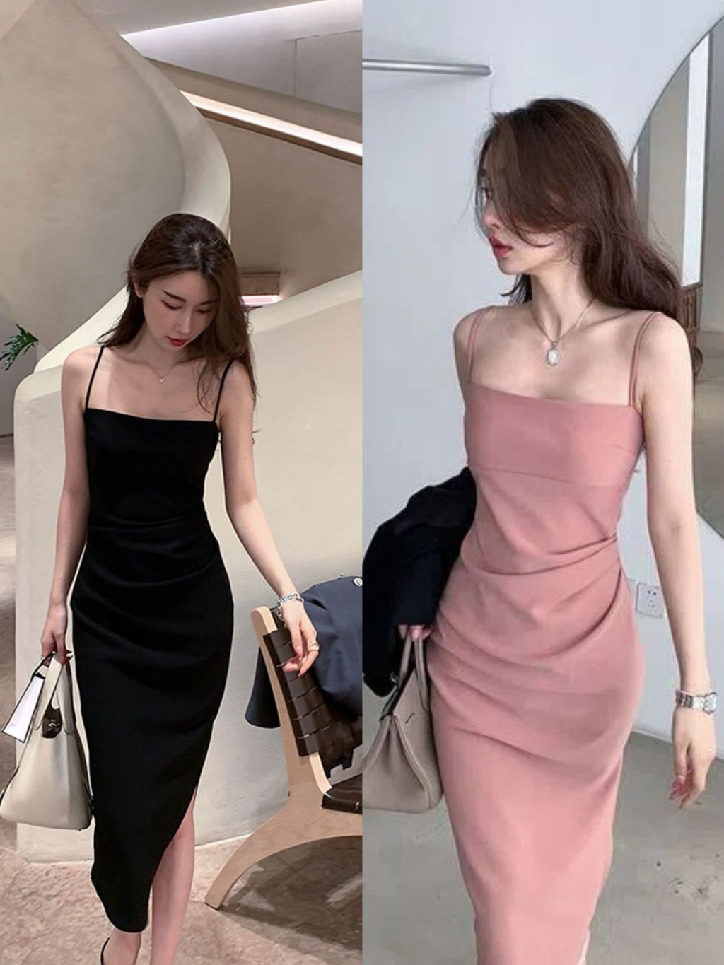 (image for) Summer midi bodycon dress with thin straps