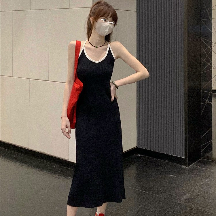 (image for) Summer ribbed midi dress with contrast trim