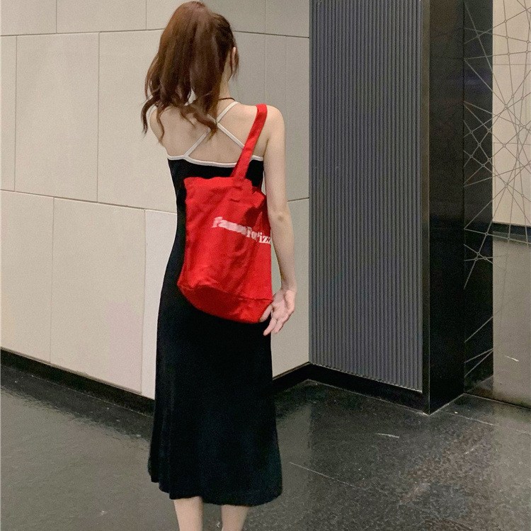 (image for) Summer ribbed midi dress with contrast trim