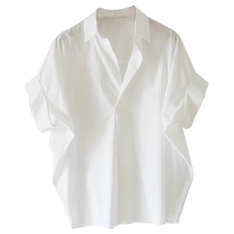 Oversized Shirt-Blouse with Classic Collar (image for) Oversized Shirt-Blouse with Classic Collar