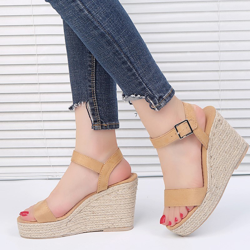 (image for) Ankle-strap espadrille wedge sandal