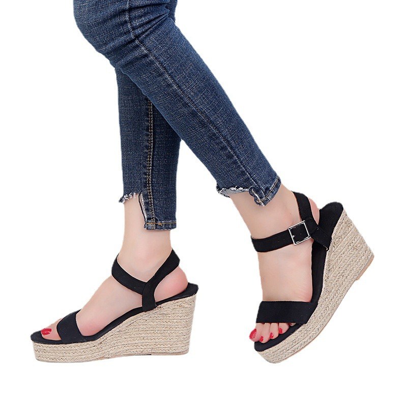(image for) Ankle-strap espadrille wedge sandal