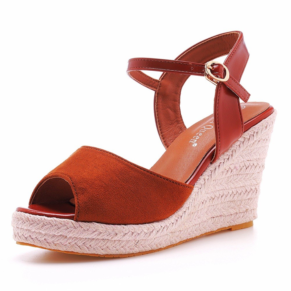 (image for) Two‑tone espadrille wedge with ankle strap