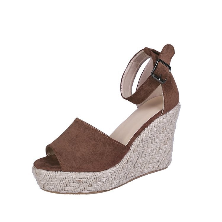 (image for) Ankle-strap espadrille wedge sandal