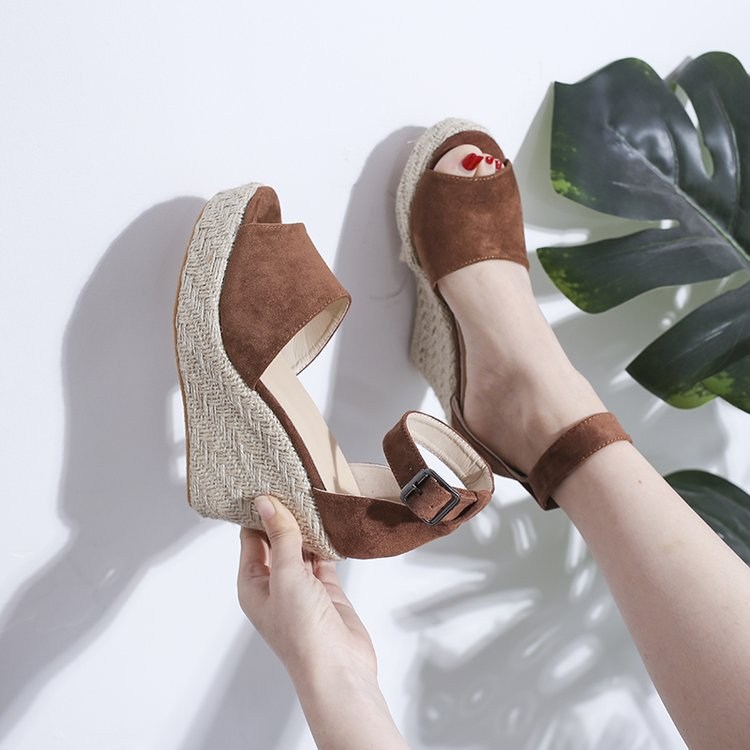 (image for) Ankle-strap espadrille wedge sandal