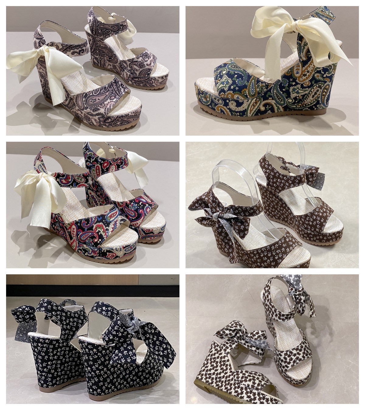 (image for) Closed-toe espadrille wedge with oversized bow and summer lift