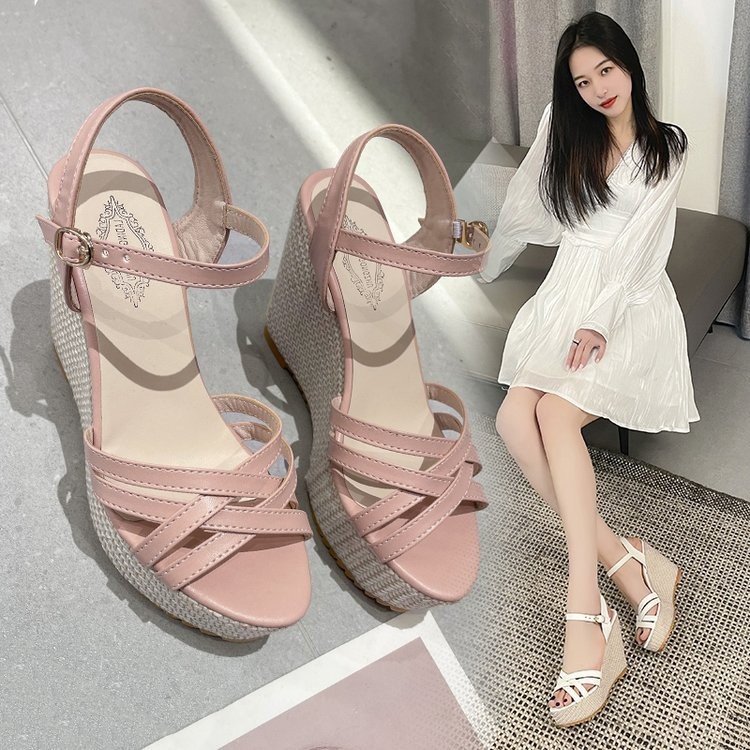(image for) Espadrille wedge sandal with slim straps and adjustable ankle hold