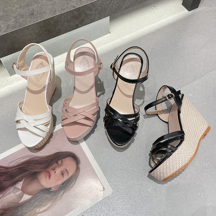 (image for) Espadrille wedge sandal with slim straps and adjustable ankle hold