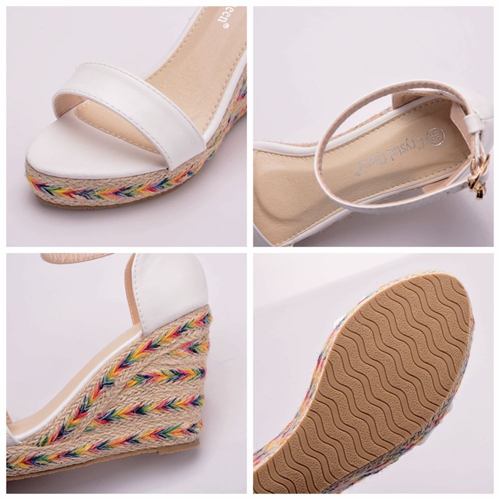 (image for) Ankle‑strap espadrille wedge sandal