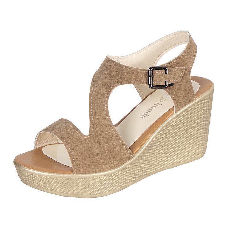 (image for) Wedge sandal with back support and design straps for summer