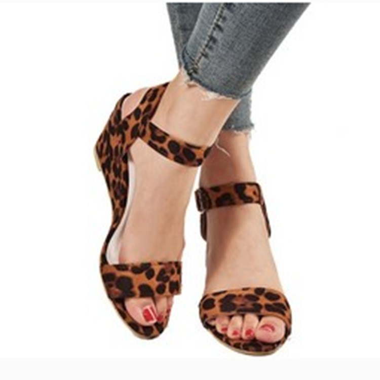 (image for) High wedge sandal with double straps and adjustable ankle hold