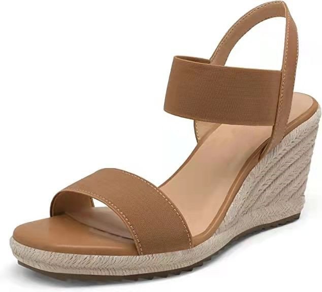 (image for) Espadrille wedge sandal with elastic bands and slingback