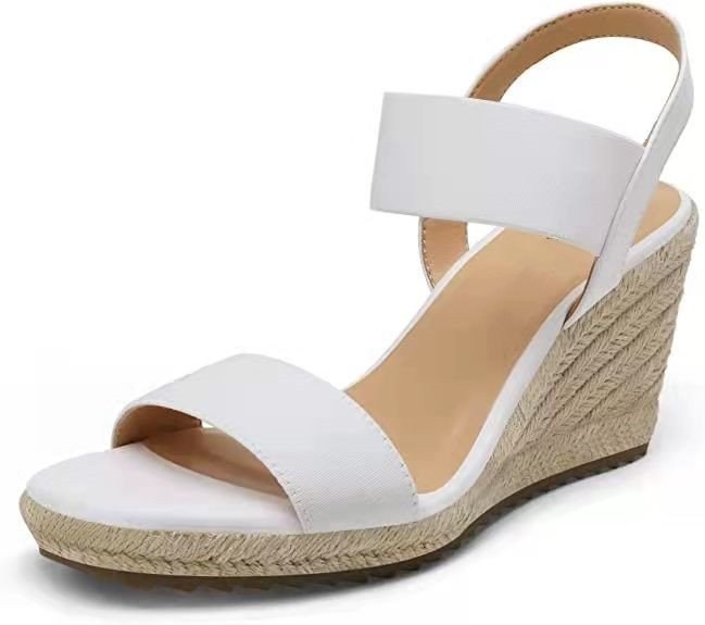 (image for) Espadrille wedge sandal with elastic bands and slingback