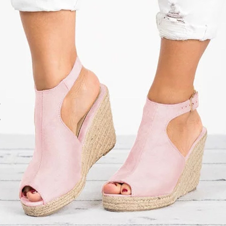 (image for) Women’s espadrille wedge with buckle and open toe
