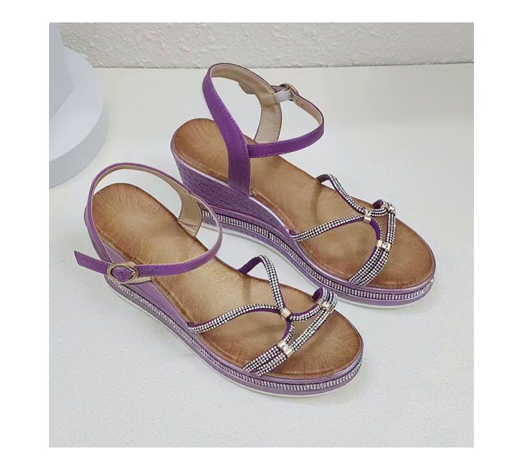 (image for) Jeweled-strap wedge sandal with ankle buckle