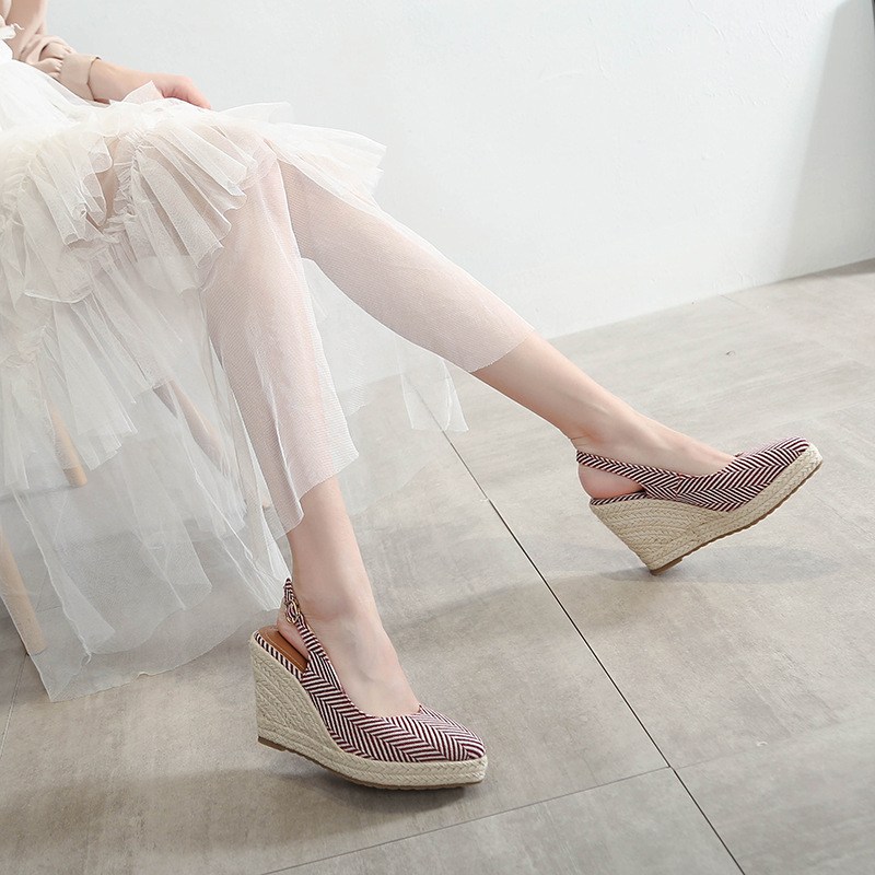 (image for) Chevron slingback espadrille wedge