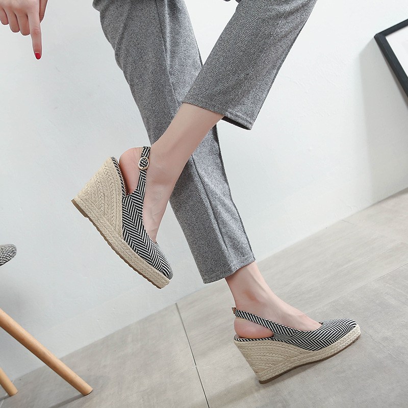 (image for) Chevron slingback espadrille wedge