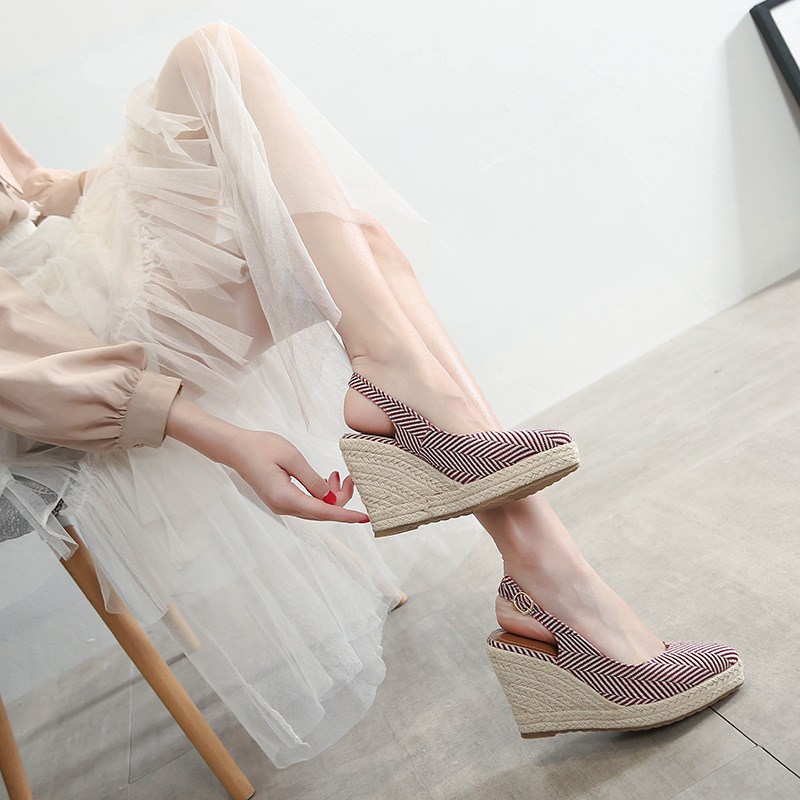 (image for) Chevron slingback espadrille wedge