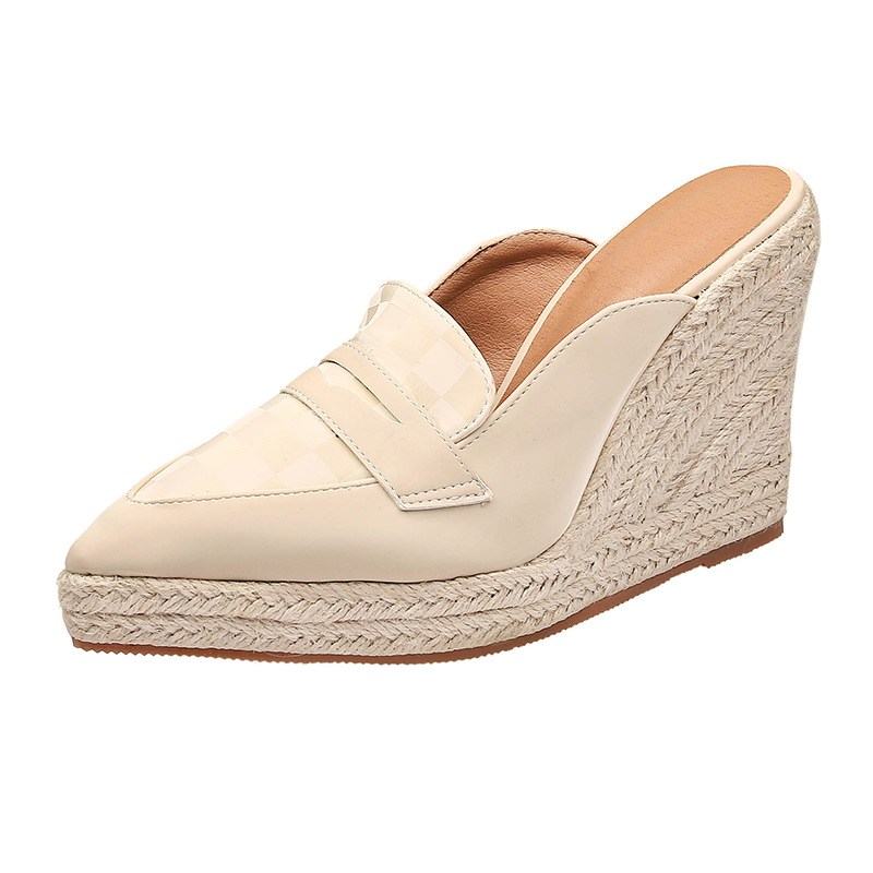 (image for) Pointed-toe espadrille wedge mule loafer