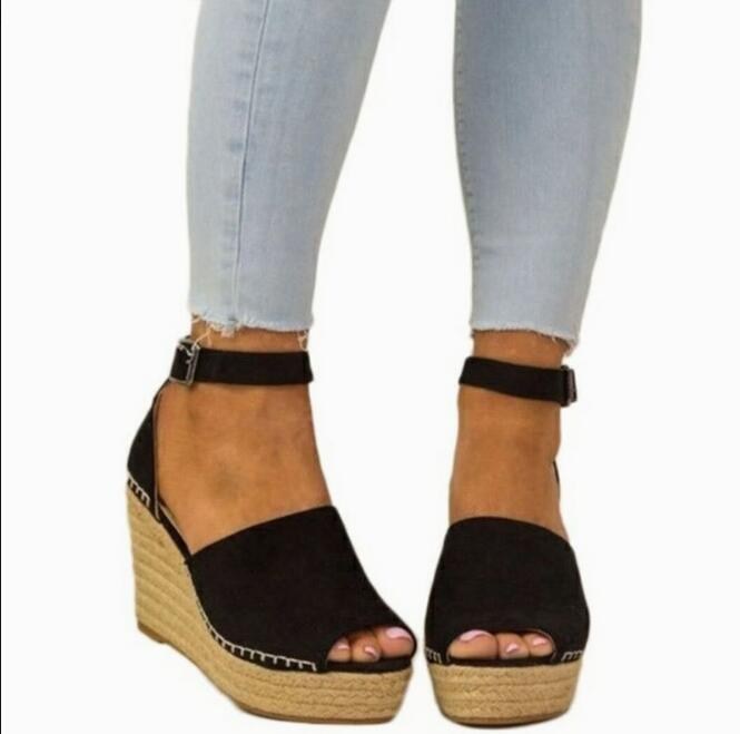 (image for) Women’s ankle-strap espadrille wedge sandal
