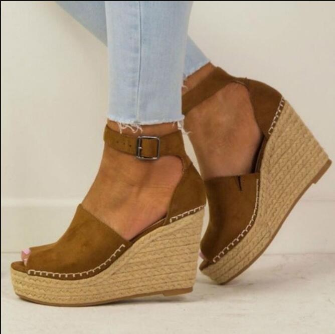 (image for) Women’s ankle-strap espadrille wedge sandal
