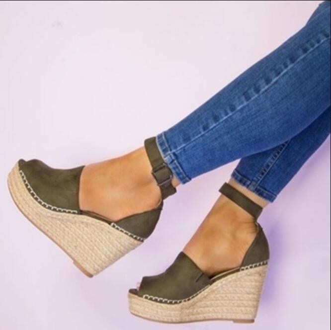 (image for) Women’s ankle-strap espadrille wedge sandal