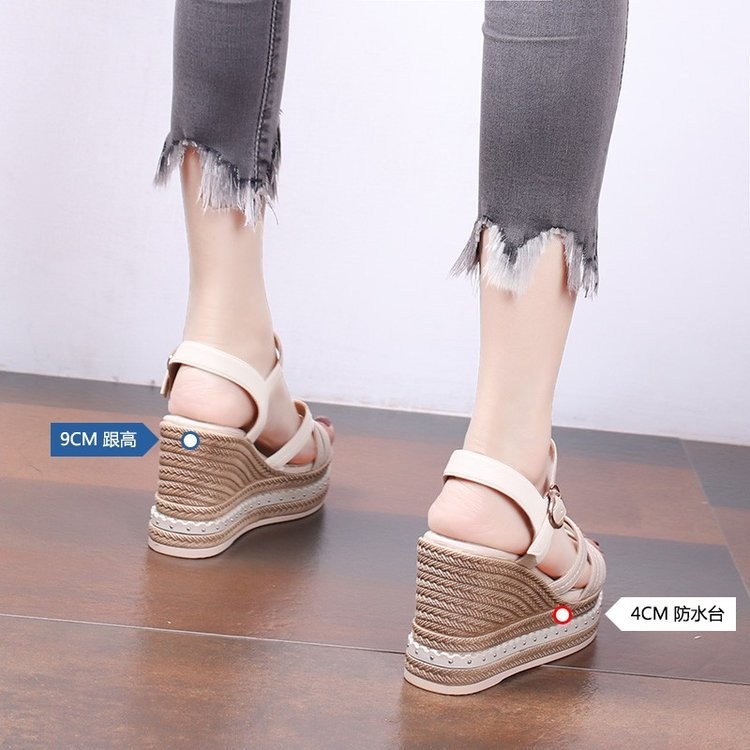 (image for) Espadrille wedge platform sandal with cross straps