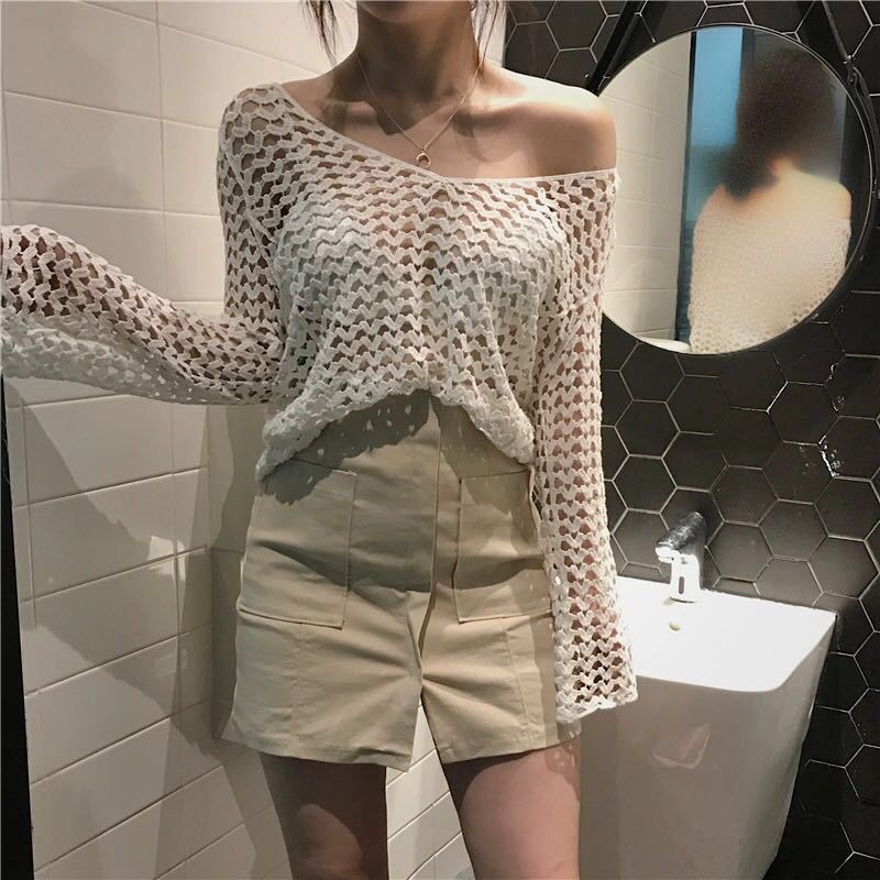 (image for) Oversized Open‑Knit Sweater