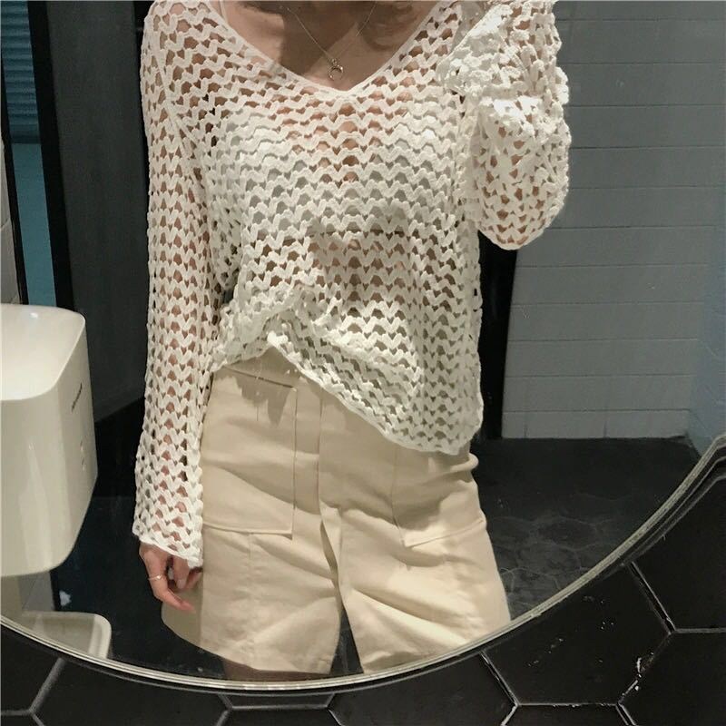 (image for) Oversized Open‑Knit Sweater