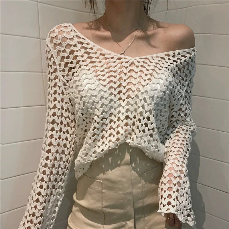 (image for) Oversized Open‑Knit Sweater