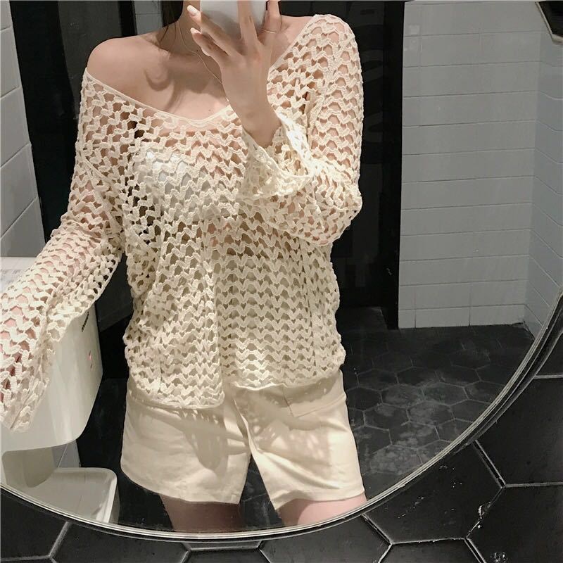 Oversized Open‑Knit Sweater (image for) Oversized Open‑Knit Sweater