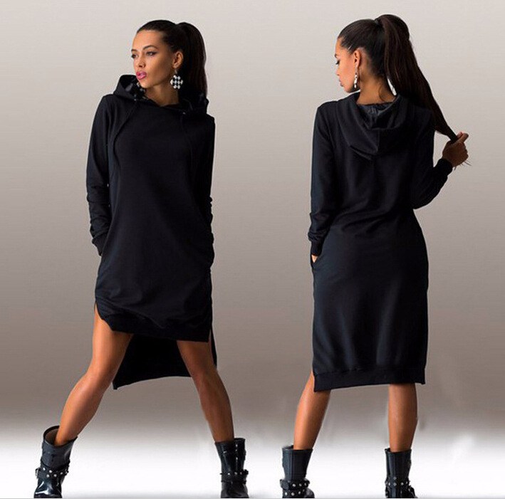 Vestido tipo Sudadera manga larga overs…
